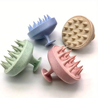 Brosse de Massage Cuir Chevelu en Silicone – Shampoing, Anti-Chute et Soin Capillaire Relaxant