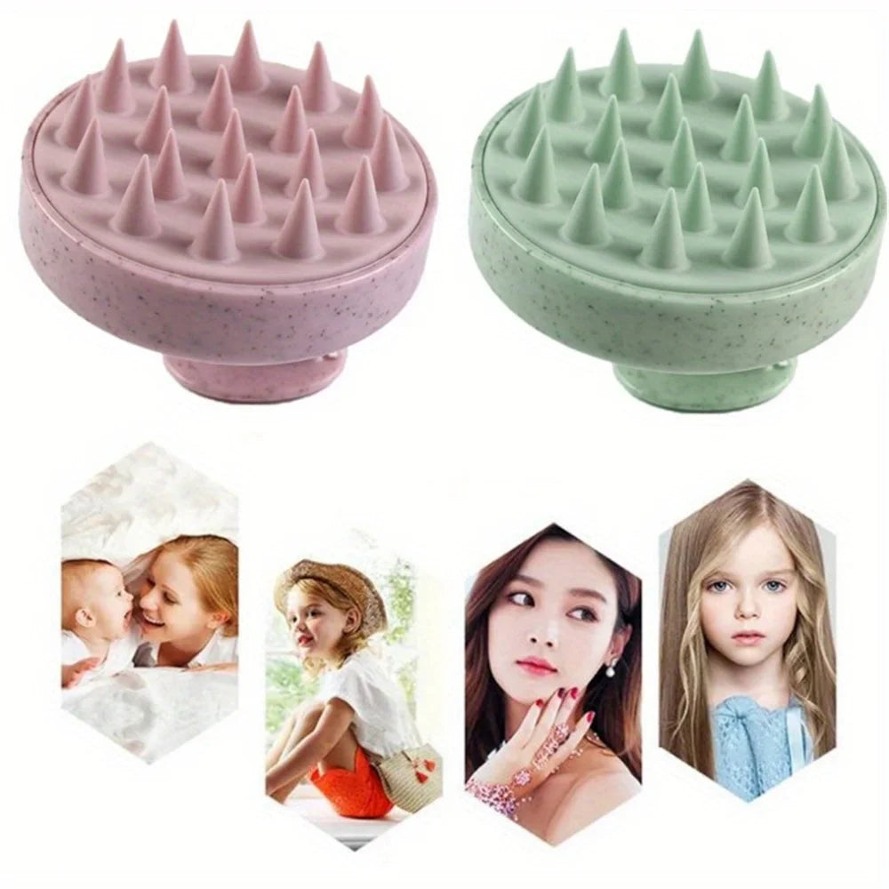 Brosse de Massage Cuir Chevelu en Silicone – Shampoing, Anti-Chute et Soin Capillaire Relaxant