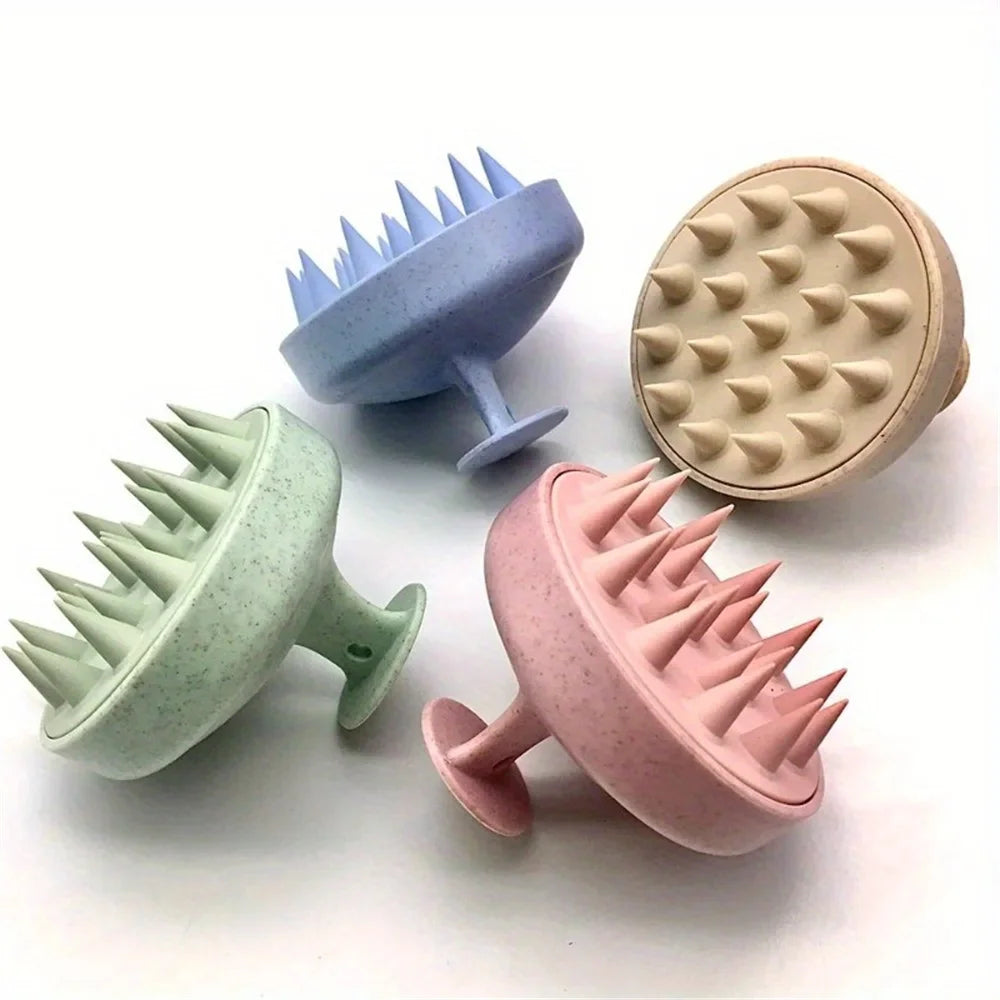 Brosse de Massage Cuir Chevelu en Silicone – Shampoing, Anti-Chute et Soin Capillaire Relaxant